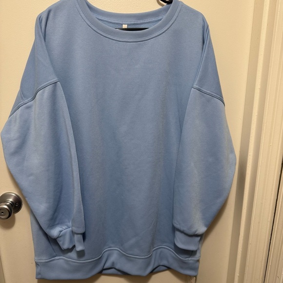 HALARA Sweaters - HALARA Light Blue Women's Oversized Crewneck Split Back Detail (L)